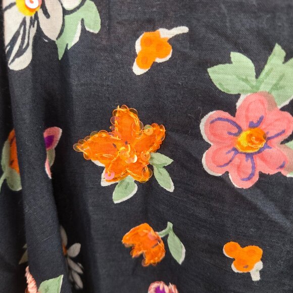 Jasmine Sports Multicolor Multipattern Boho Beaded 100% Cotton Maxi Skirt Medium - Picture 7 of 16